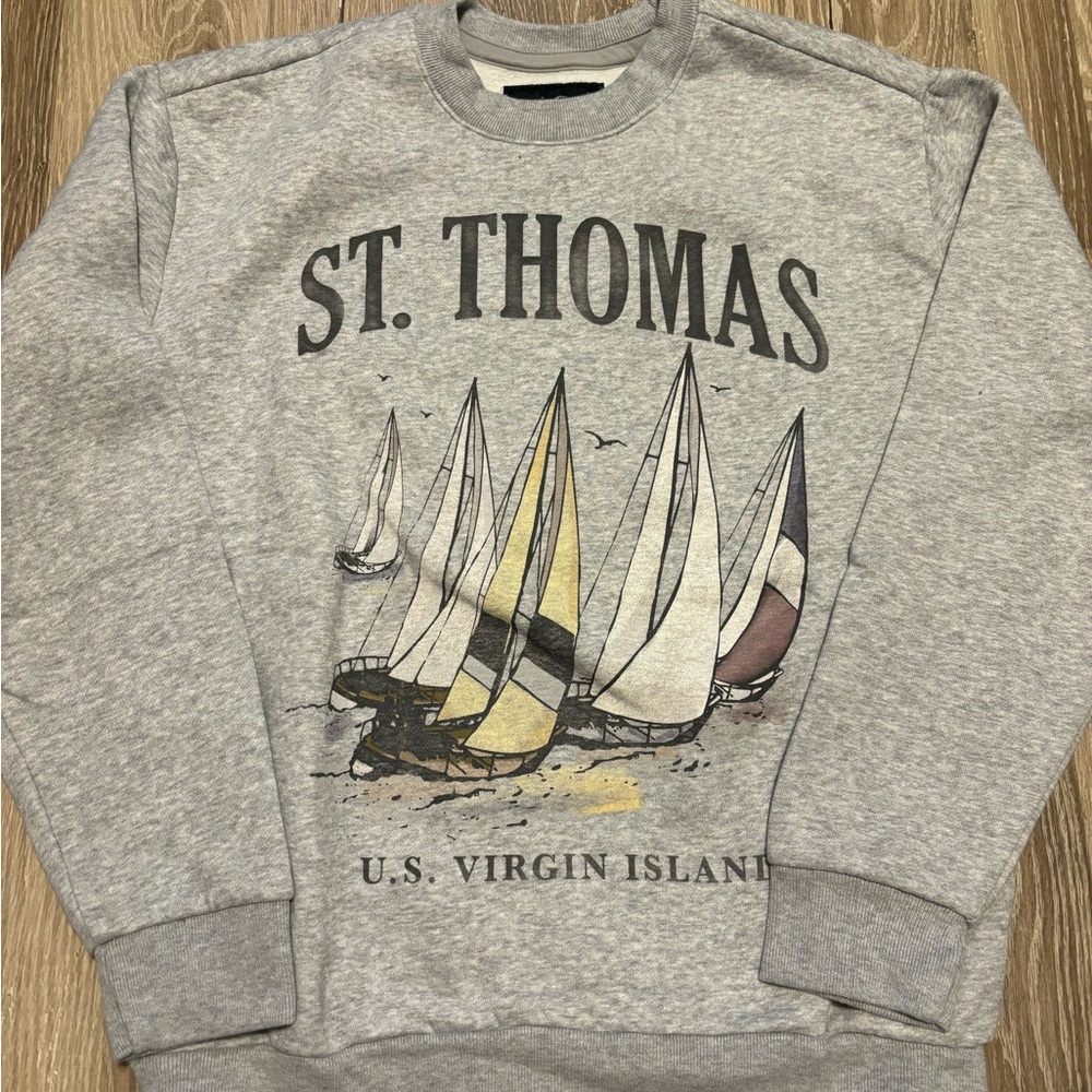 Hollister Gray St. Thomas Graphic Crewneck Sweater